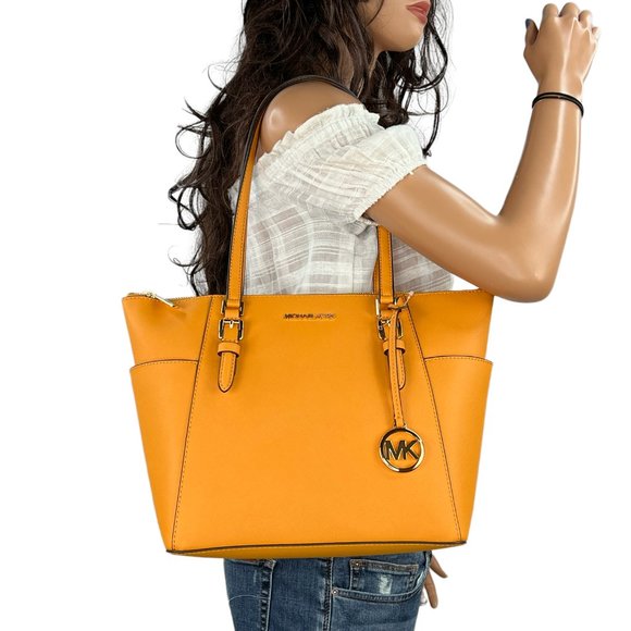 Michael Kors Charlotte Large Shoulder Tote Bag Purse Honeycomb - Picture 1 of 10